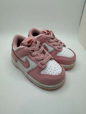 Nike Dunk Low Toddler Sneakers - White/Pomegranate/Pink Glaze